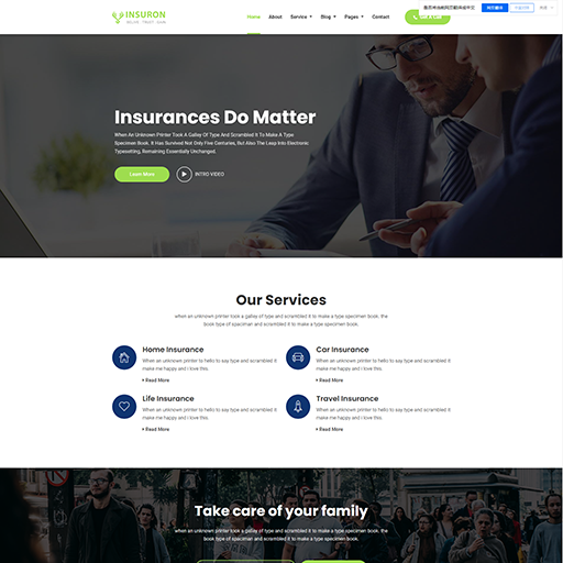 响应式保险服务办理公司网站